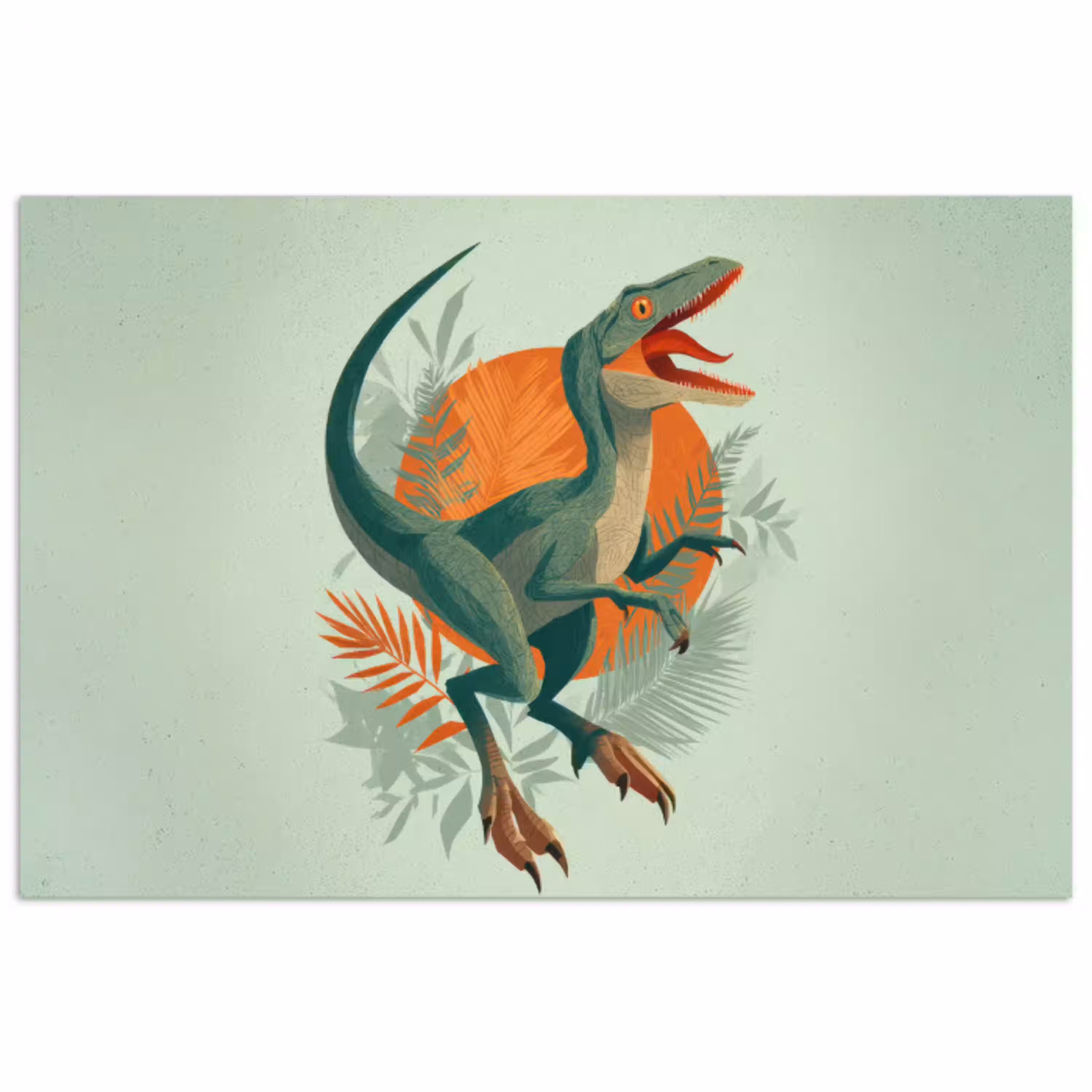 Dino - Bladeren - Grafisch - Groen poster papier klein -3d