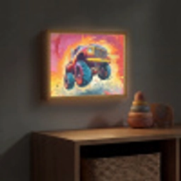Monstertruck - Auto - Jongens - Kleurrijk Light Box met batterij (Wandlamp kind) middel -sfeer5_kind