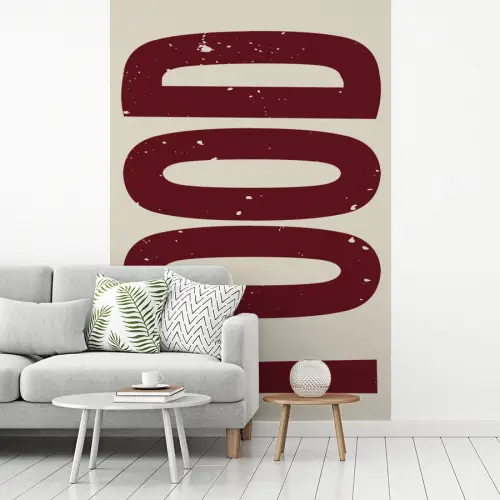 Eten - Japandi - Rood - Decoratie fotobehang vinyl groot -woonkamer