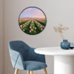 Tulpen - Landschap - Roze Fotolijst rond zonder passe partout klein -sfeer2