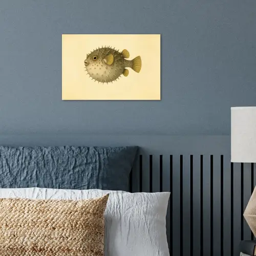 Stekels - Vis - Opgeblazen - Bruin poster papier klein -sfeer2