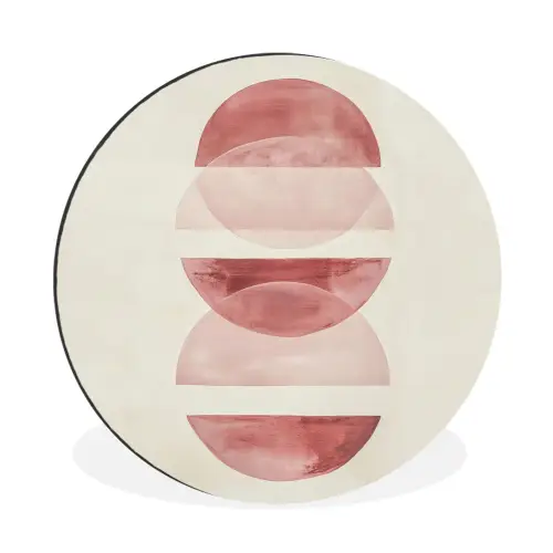 Minimalistisch - Cirkels - Roze Wandcirkel aluminium klein -3d