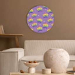 Sterren - Regenboog - Paars Akoestische PET Vilt - Rond klein 838 -sfeer1