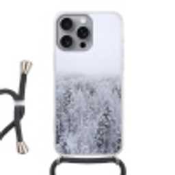 Bos - Sneeuw - Winter - Natuur - Wit Hoesje iPhone 16 Pro Max met koord klein -3d