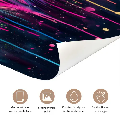 Leeuw - Verf - Kleurrijk - Zwart - Dieren deurposter klein -closeup_NL