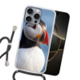 Papegaaiduiker - Portret - Natuur Hoesje iPhone 16 Pro Max met koord klein -sfeer1