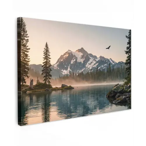 Bergen - Water - Bomen canvas 2cm klein -z3d