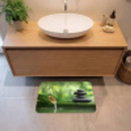 Zen - Stenen - Groen - Natuur - Bamboe Badmat klein -sfeer1