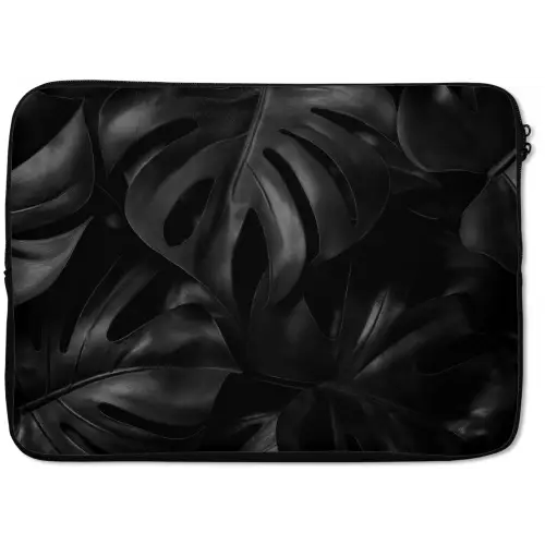 Zwart - Monstera - Bladeren laptophoes neopreen klein -zkaufland3dotto