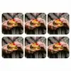 Vrouw - Hamburger - Bontjas onderzetter kurk middel -3d