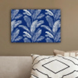 Blad - Palm - Blauw canvas 2cm klein 34 -sfeer3