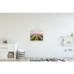 Tulpen - Landschap - Roze textielposter latten blank klein -kinderkamer