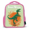 Dino - Natuur - Groen Kinderrugzak - Roze middel -3d