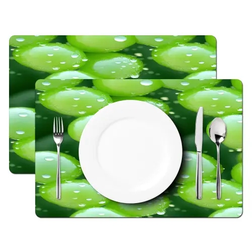 Druiven - Groen - Druppels Placemat vinyl groot 368 -zzsfeer2_Kitchenyeah-website
