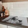 Vrouw - Masker - Wijn - Sigaret Inductie beschermer vinyl 3mm klein -sfeer3