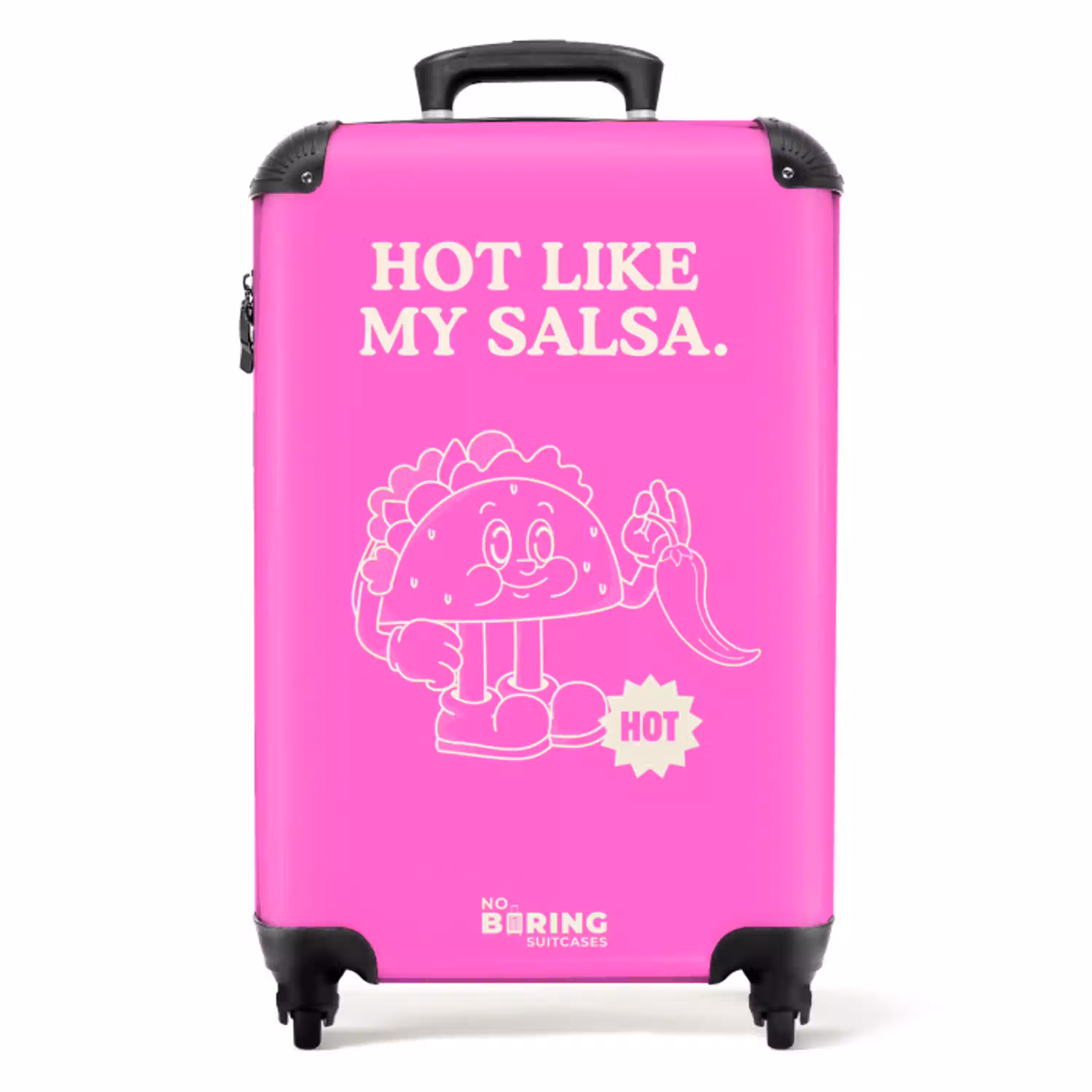 Roze - Peper - taco NBS - Handbagage koffer - Volwassenen Unisex middel -productfoto_recht
