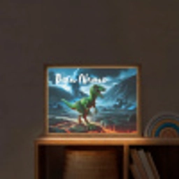 Dino - Lava - Groen - Jongens Light Box met batterij (Wandlamp kind) middel -sfeer1_kind