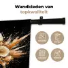 Bloemen - Goud - Graffiti - Zwart - Abstract Wandkleed katoen klein -sfeer2