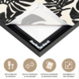 Modern - Monstera - Zwart Textielframe zwart klein 947 -USP_closeupNL