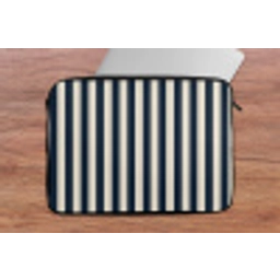 Verticale strepen - Blauw - Crème laptophoes neopreen klein 279 -tafel