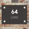 Donkergrijs - Modern Naambord Rechthoek middel -sfeer3
