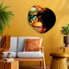 Fastfood - Graffiti - Hamburger - Eten - Modern Wandcirkel Organisch Aluminium middel -sfeer4