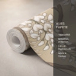 Kraanvogels - Water - Beige Behang Vlies klein -USP_closeupDE