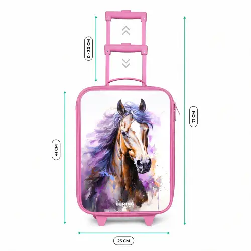 Aquarel paard met paarse manen Kinderkoffer - Roze klein -productfoto_formaten