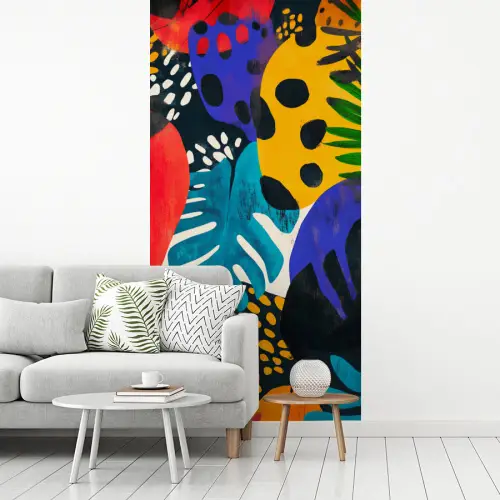 Bladeren - Vormen - Abstract - Kleurrijk fotobehang vinyl groot -woonkamer