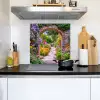 Doorkijk - Bloemen - Pad - Natuur Inductie beschemer met haakjes middel -sfeer2