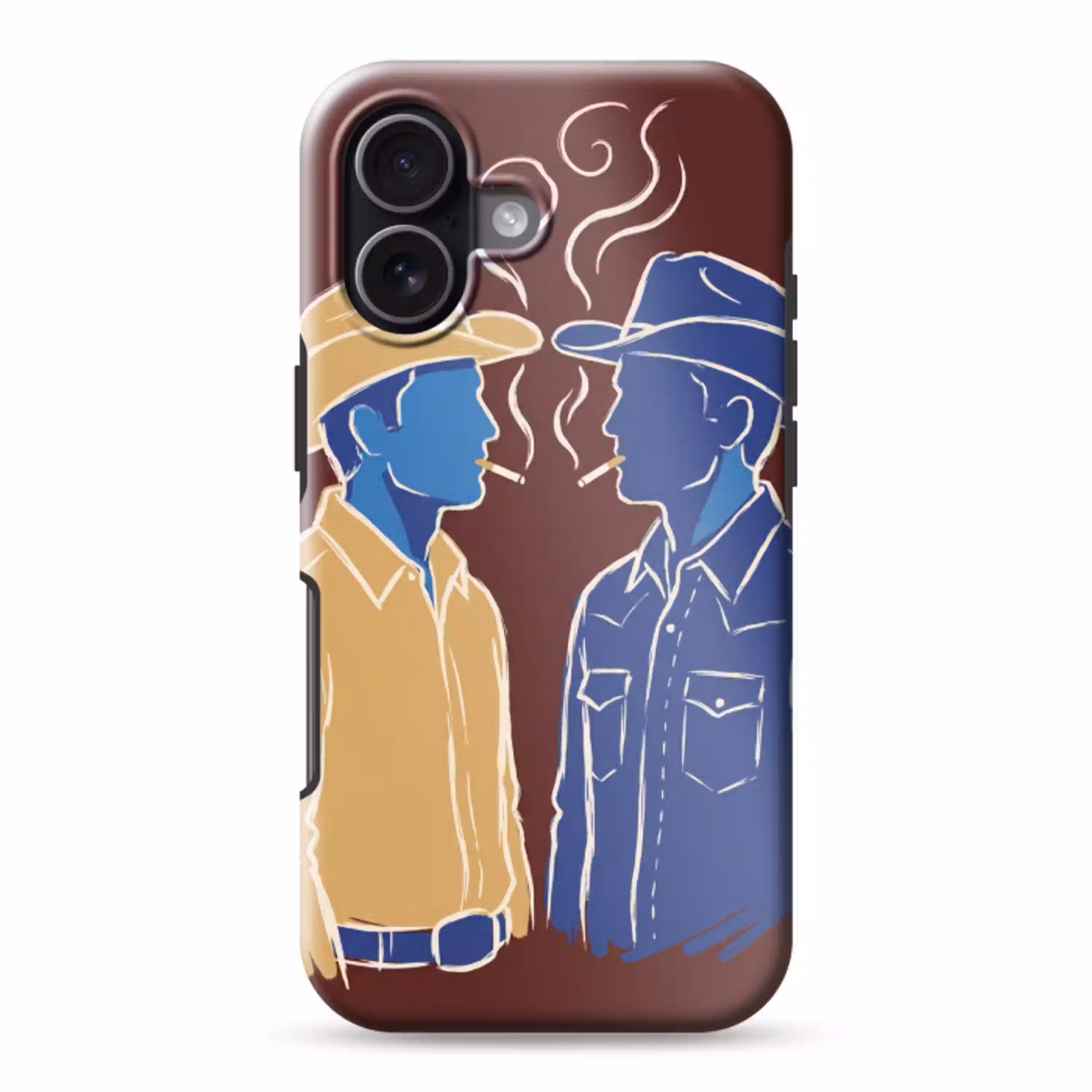 Mensen - Profiel - Sigaret - Abstract - Kunst Toughcase MagSafe Apple iPhone 17 klein -3d