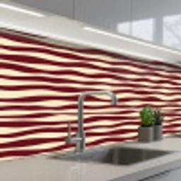 Golven - Rood - Patroon - Crème keuken achterwand 2 middel 871 -3d_schuin
