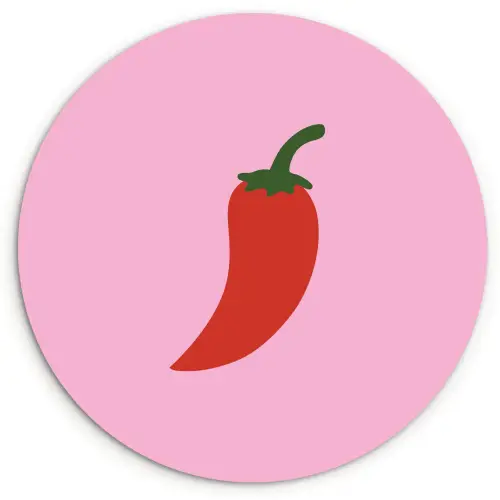 Peper - Rood - Illustratie Wandcirkel kunststof plaat 5mm dik klein -3d