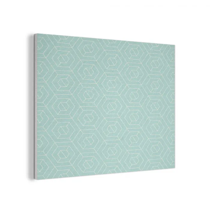 Turquoise - Patroon - Lijnen PET vilt klein 837 -3d