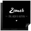 Zomer, zon, wijn & kletsen - Tekst - Zomer - Wijn - Quotes Inductie beschermer vinyl 3mm middel -3d