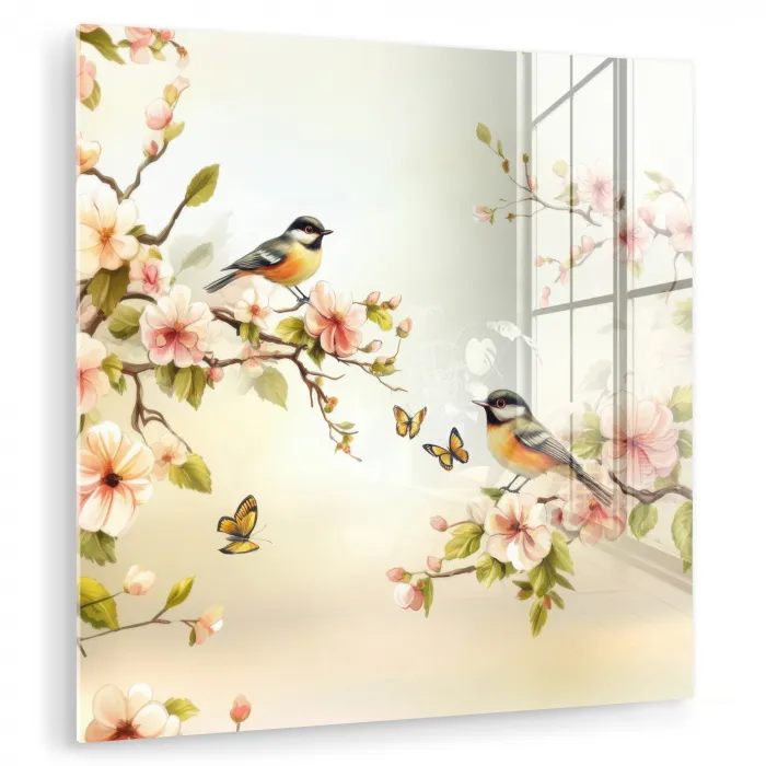 Takken - Bloemen - Vogeltjes - Roze plexiglas 5mm klein -zzzproduct_nieuw