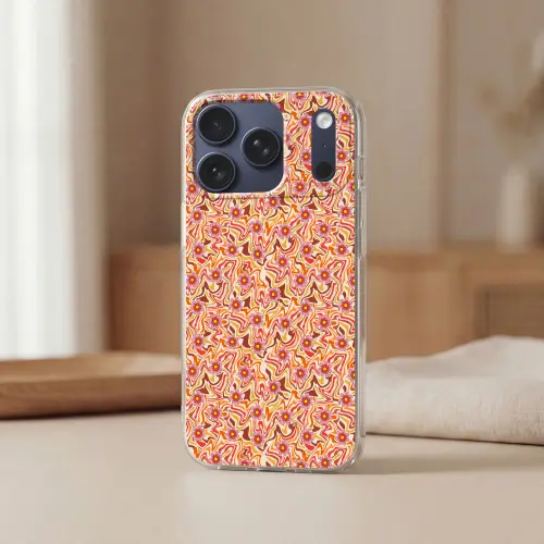 Retro - Bloemen - Patroon Telefoonhoesje iPhone 17 Pro klein 878 -sfeer2