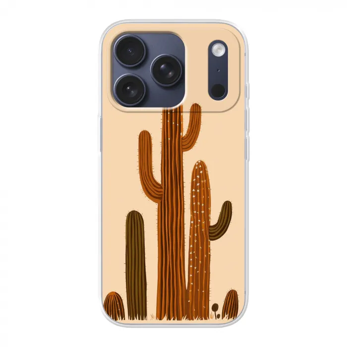 Cactus - Woestijn - Zand - Bruin Telefoonhoesje iPhone 17 Pro klein -3d