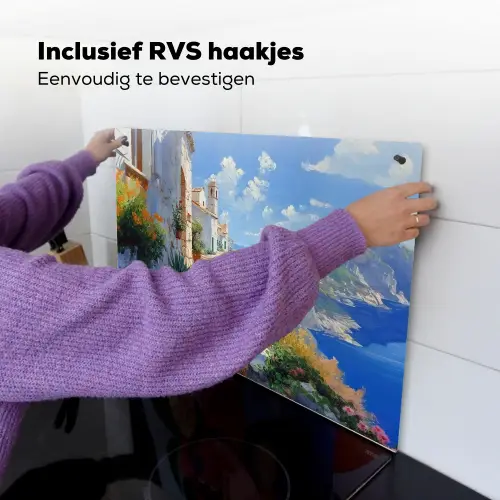 Trap - Huizen - Berglandschap - Zee Inductie beschemer met haakjes klein -ky-ophangen-nl