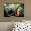 Schotse Hooglanders - Bos - Dieren canvas 2cm klein -sfeer3