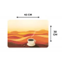 Koffie - Landschap - Oranje - Koffiebonen Placemat vinyl groot -specs