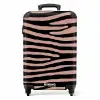 Zebrastrepen op roze NBS - Handbagage koffer - Volwassenen Unisex middel -productfoto_recht