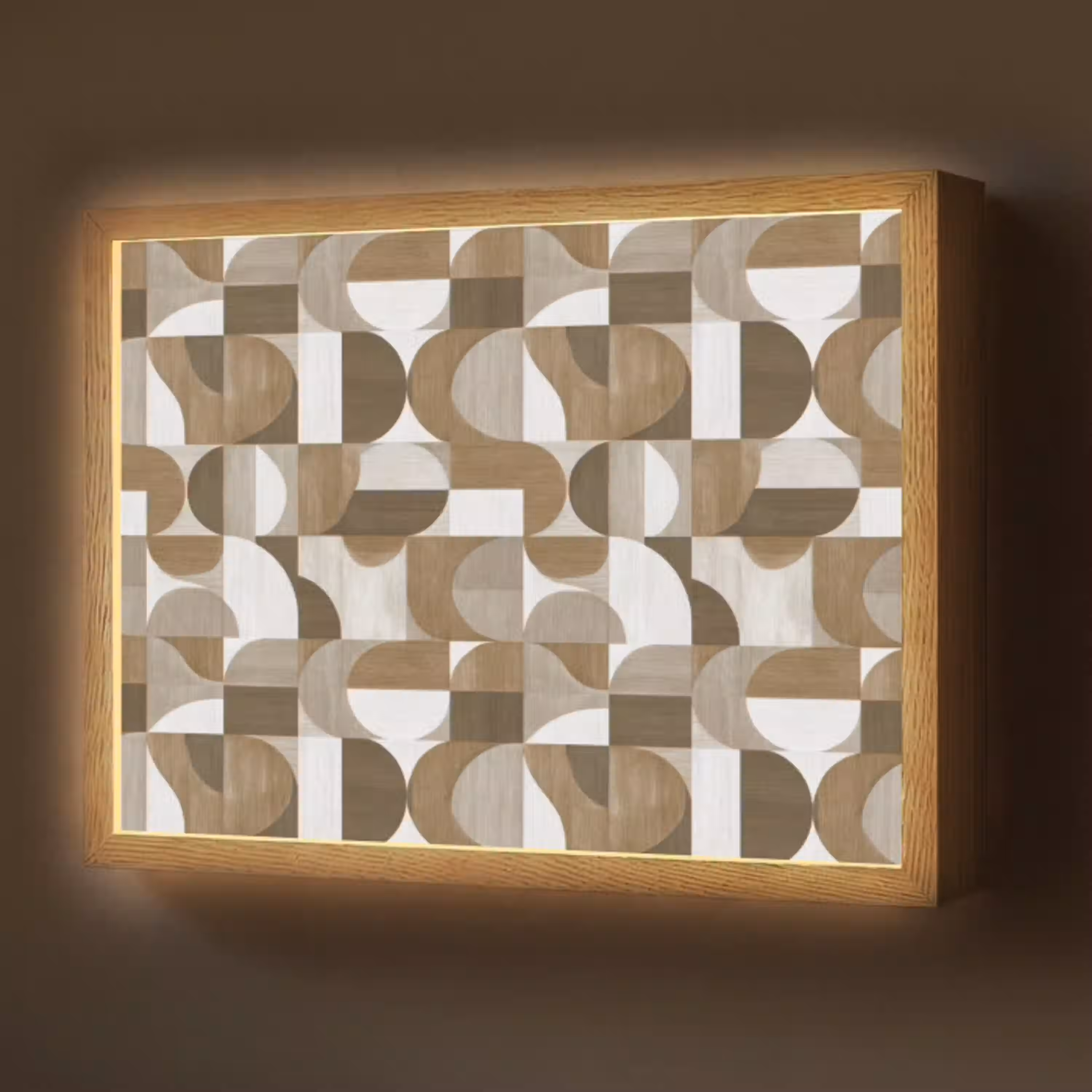 Abstract - Retro - Bruin Light Box met batterij (Wandlamp) middel 907 -z3d_website