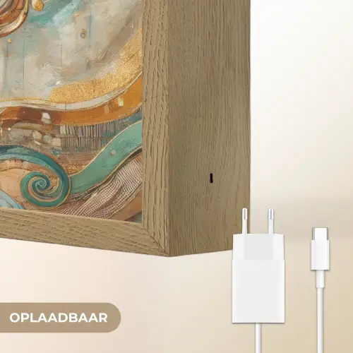 Levensboom - Boom - Abstract - Modern Light Box met batterij (Wandlamp) middel -USP_websiteoplaadbaarNL