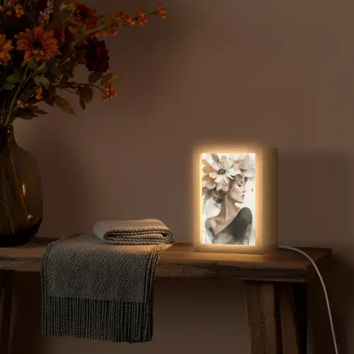 Bloesem - Portret - Gezicht Light Box met kabel (Tafellamp) klein -sfeer4