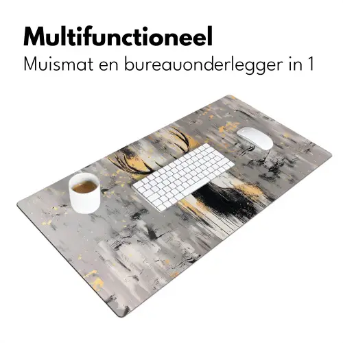 Abstract - Hert - Gewei - Goud Muismat XXL klein -sfeer4