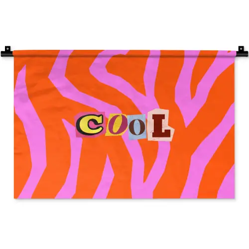 Zebraprint - Grafisch - COOL - Oranje Wandkleed katoen klein -zz3d