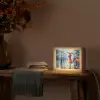 Olieverf - Paraplu - Vrouw - Straat - Kunst Light Box met kabel (Tafellamp) klein -sfeer4