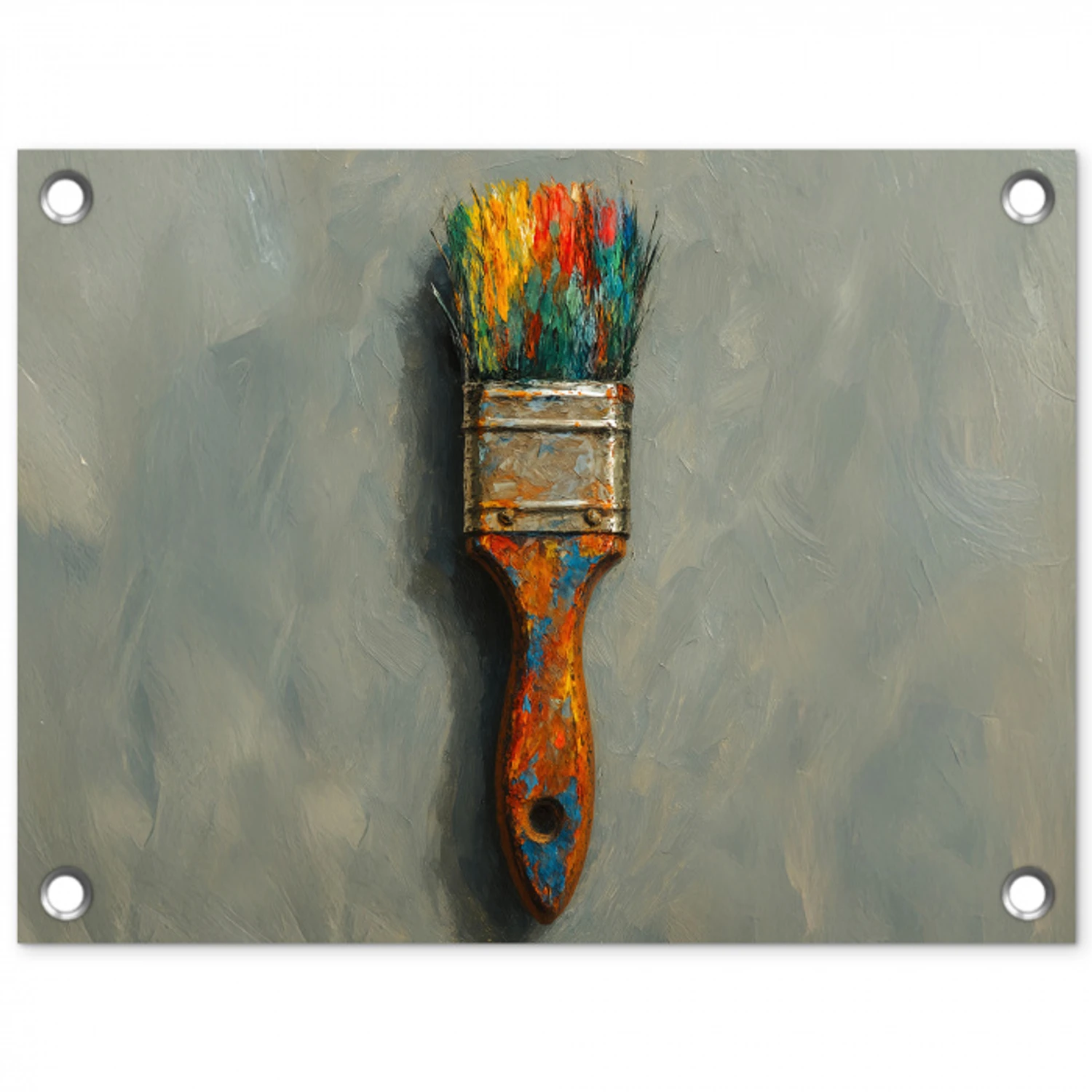 Verf - Kwast - Schilderij tuinposter los doek klein -3d