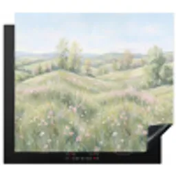 Bloemen veld - Bloemen - Groen Inductie beschermer vinyl 3mm middel -3d